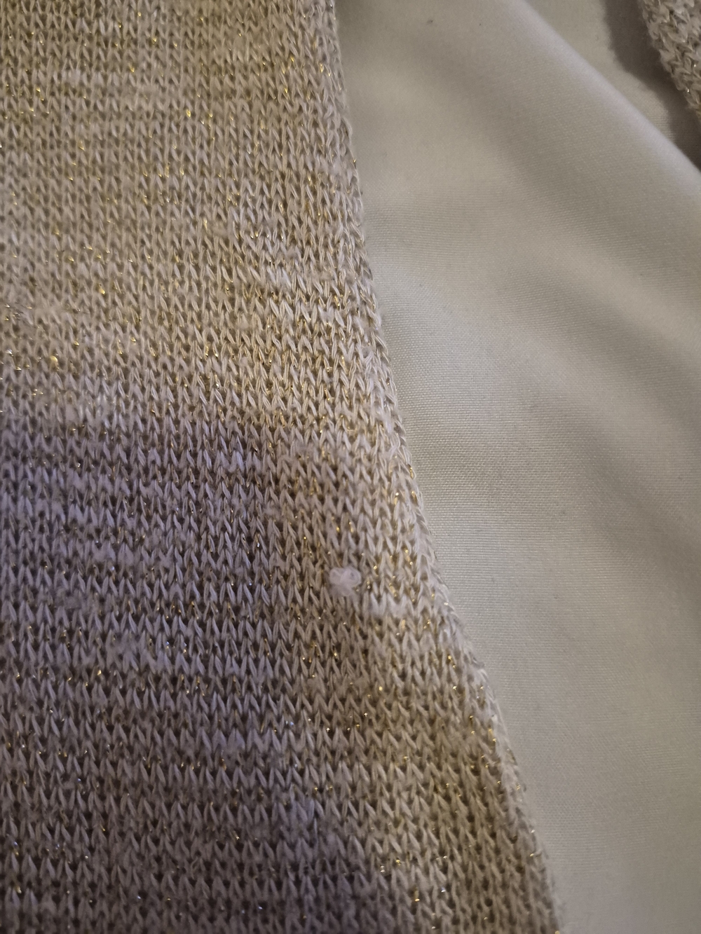 No Boundaries Beige Lace Knit Shimmer Sweater Women’s Medium Soft Girl Top - Picture 4 of 5